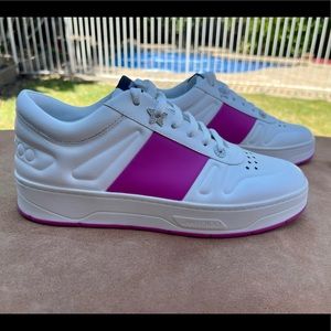 Jimmy Choo White and Pink Sneakers